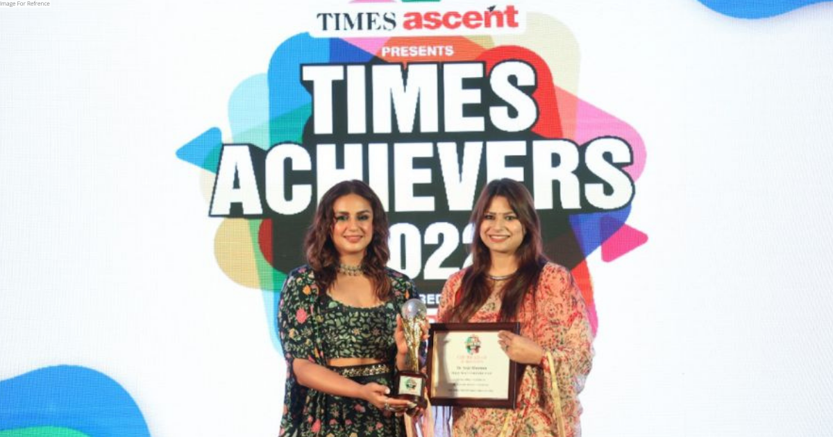 Sound healing Master Dr. Anju Sharma got felicitated at Times achiever award 2022